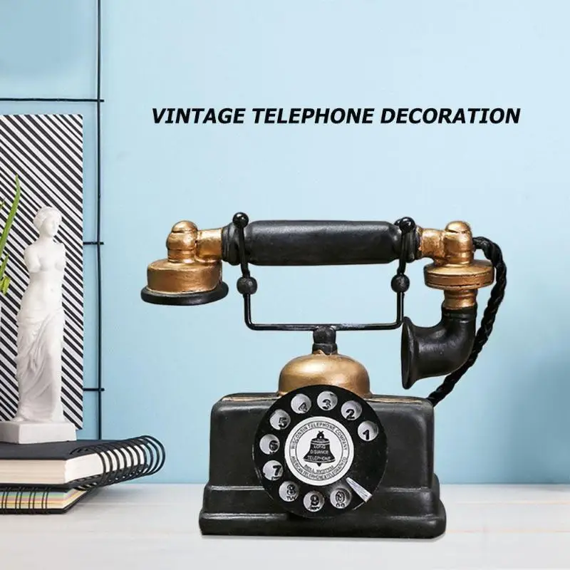 

Antique Vintage Desktop Ornament Telephone Model Craft Bar Home Decoration Gift Elaborate Manufacture Prolonged Durable