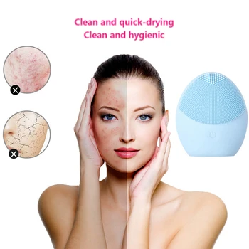 

Face Cleaning Brush Electric Facial Cleanser Washing Brush Mini Electric Facial Brush Waterproof Silicone VIP DROPSHIPPING