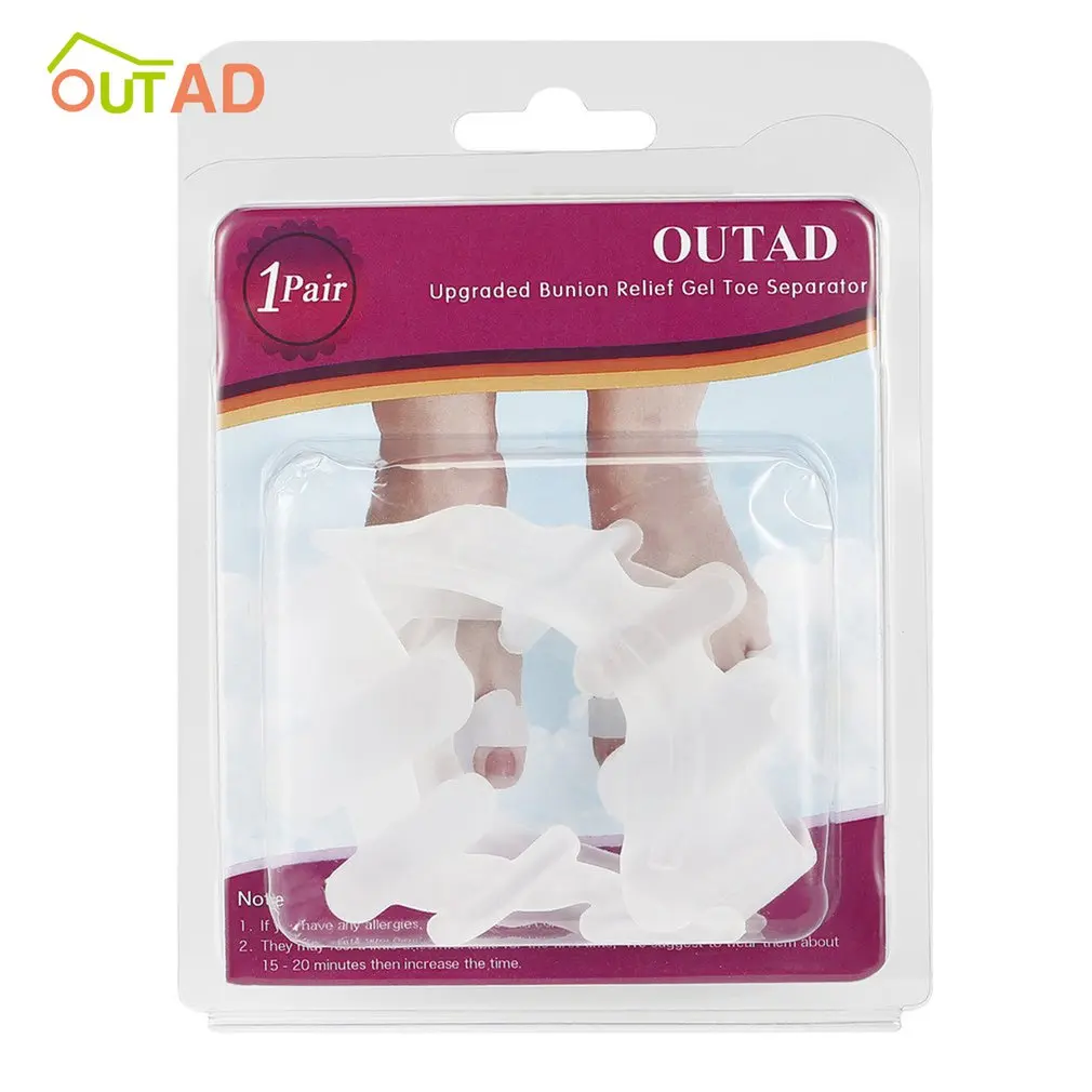 OUTAD гель-разделитель для пальцев ног bounion Relief Toe Выпрямитель для ног носилки для мужчин и женщин быстрое облегчение боли легкая одежда