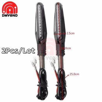

2pcs/lot Single Motorcycle Linear LED Tail Flasher Water Flowing Blinker Turn Signal Black Shell Amber Light for Honda Kawasak
