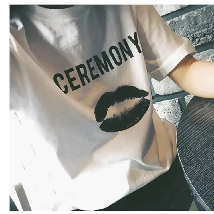 Милая Футболка женская белая футболка с принтом Harajuku Mama Vogue Топы Femme летняя