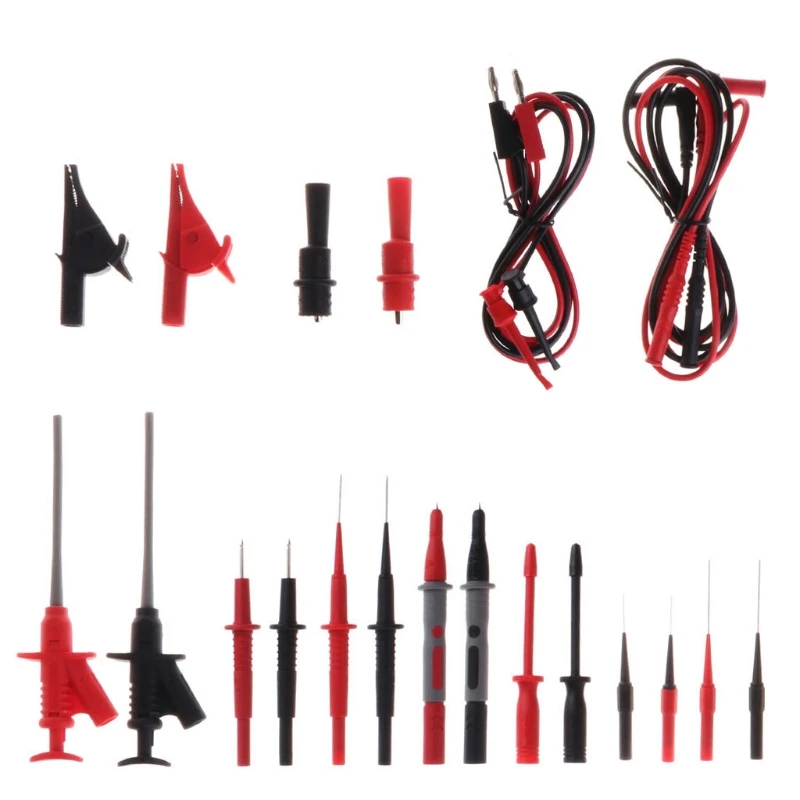 

22pcs Multimeter Car Test Accessory Set 4mm Lead Cable Alligator Clips Probe Kit