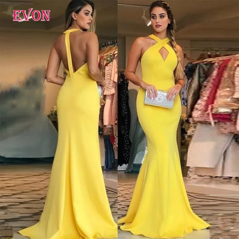 Vestido De Fiesta De Noche сексуальное платье-русалка без рукавов вечернее платье на заказ свадебное платье без спинки Robe De Soiree