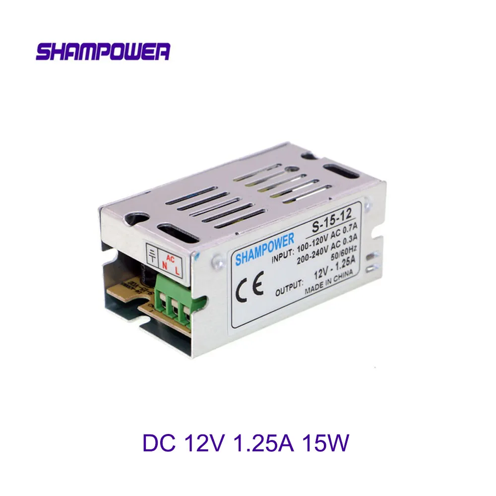 

DC 12V Power Supply 15W 1.25A AC 110V/220V To DC 12V Switch Power Supply Security Adapter Power Supply For LED Strip Light