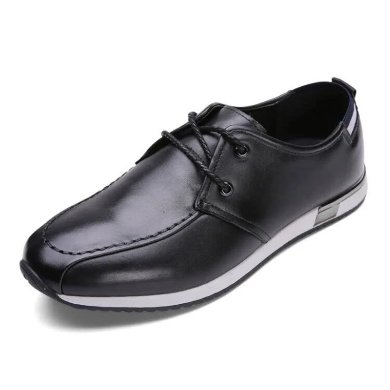 

Goldberg MEN'S Leather Shoes Youth Business England Black And White with Pattern MEN'S SHOES Casual Lace-up First Layer Nappa Le