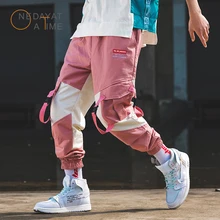Мужской ремень для верхней одежды брюки карго цветной блок хип хоп комбинезоны мужские модные спортивные штаны трико для мужчин брюки повседневные брюки