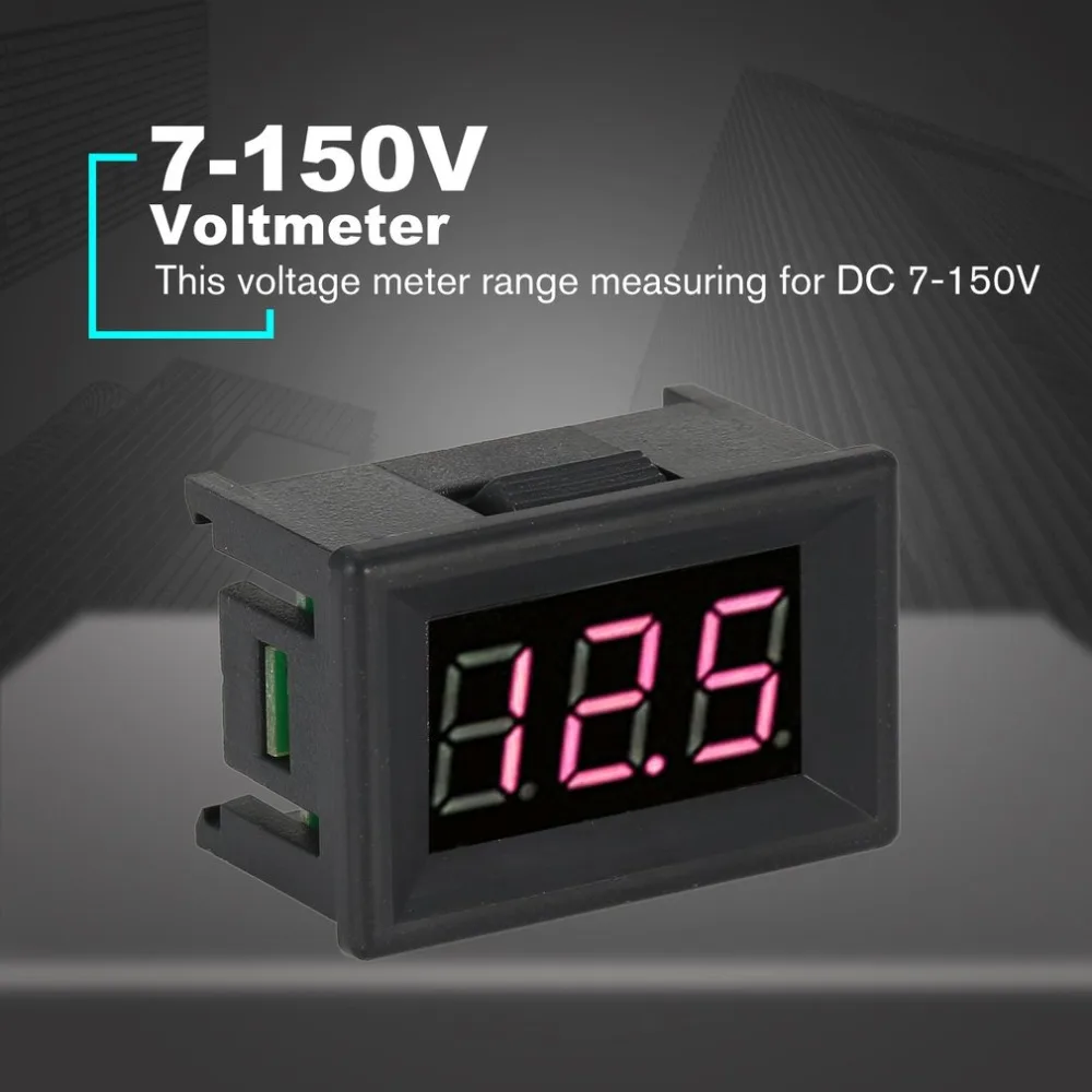DC 7-150V 2-Wire LED Digital Display Panel Voltmeter Electric Voltage Meter Volt Tester for Auto Car Motorcycle Battery Cart