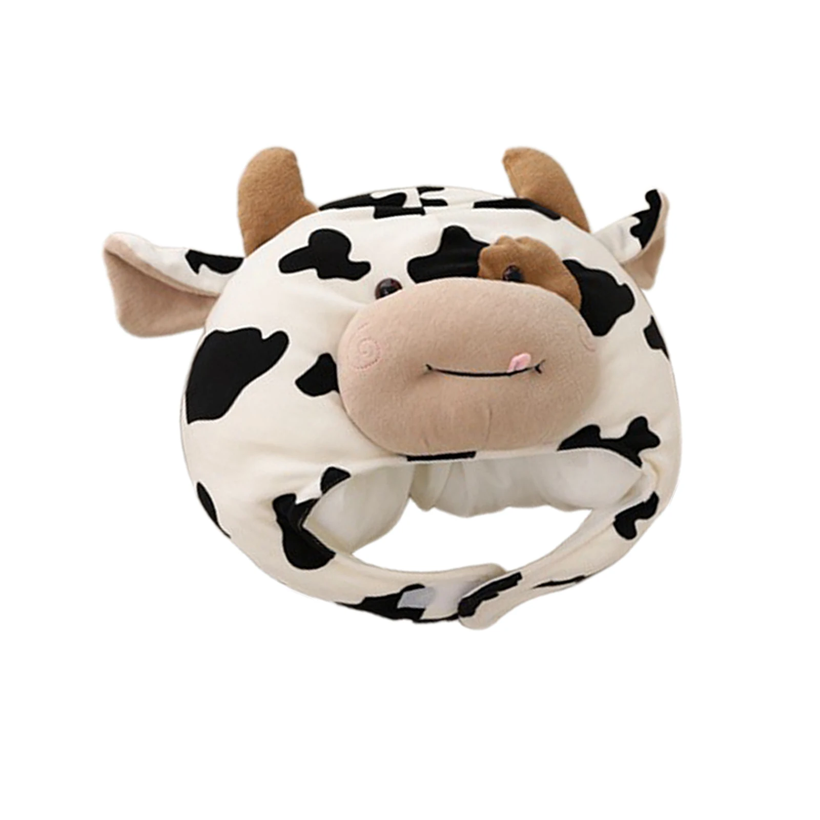 Cow Hat Plush Toy Cute Girls Winter Hat Head Warmer Photo Supplies Props Headdress