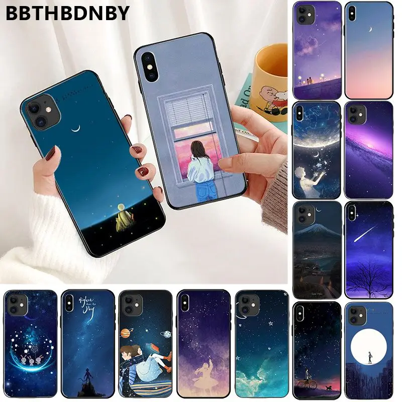 Чехол для телефона Космическая Звезда черный ТПУ мягкий чехол iPhone 11 pro XS MAX 8 7 6 6S Plus