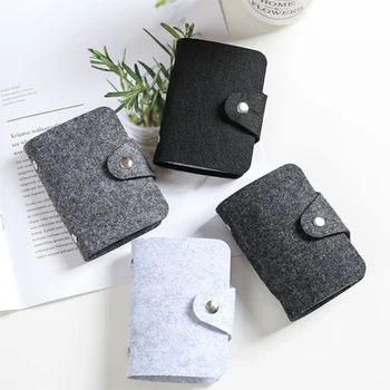 

Unisex Solid Color Felt Credit Card Holder 24 Bits Card Case Business Card Holder Wallet Photo Holder Travel Wallet Pockets