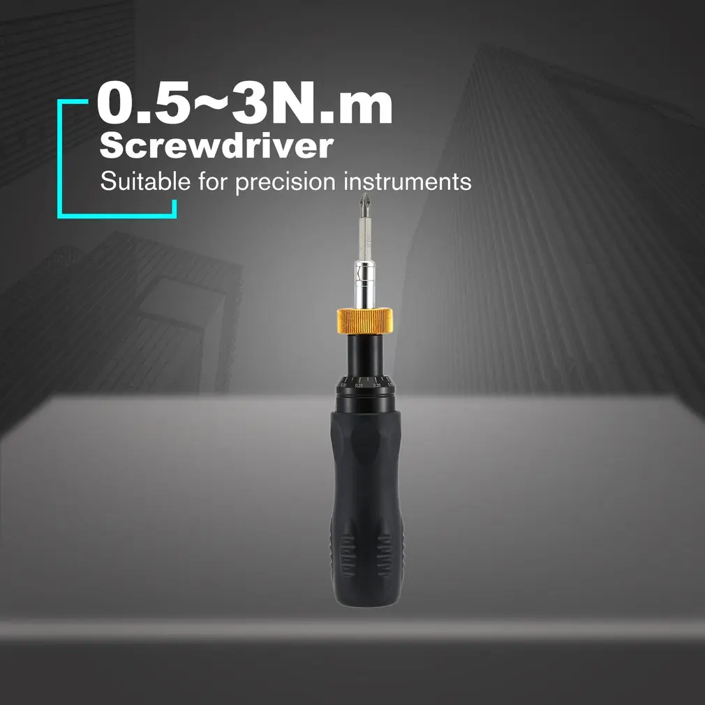 

Prefabricated Type Hex Socket Preset Torque Screwdriver RTD-3 0.5~3N.m with 2 Screw Driver Bits High Precision Tool