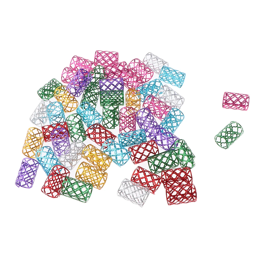 50pcs  Hair s Beads Tubes for Braids,Beard,Hair Extension,Ponytail