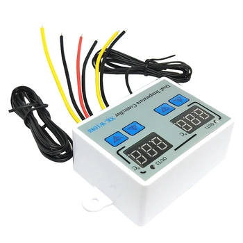 

Dual Digital Thermostat Temperature Controller Two Relay Output Thermoregulator For Incubator Heating Cooling XK-W1088