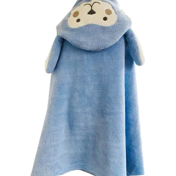 

High Quality Children's Hooded Beach Towel Sheep Design Super Soft Soral Velvet Hooded Bath Towel Girl and Boy