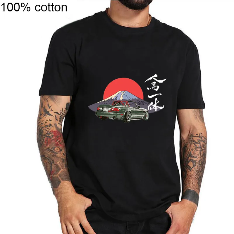 Японская оригинальная Roadster Miata Mx5 футболка hombre Jinba Ittai Mount Fuji edition homme с графическим