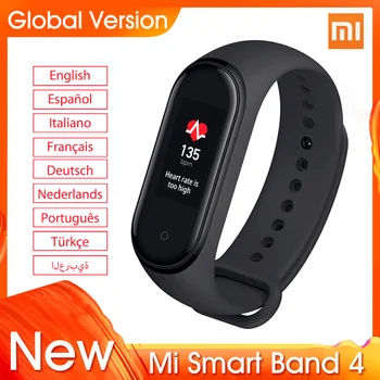 

2019 Global Version Original Xiaomi Mi Band 4 Newest Smart Fitness Bracelet Heart Rate Fitness Bluetooth 5.0 135mAh Wristband