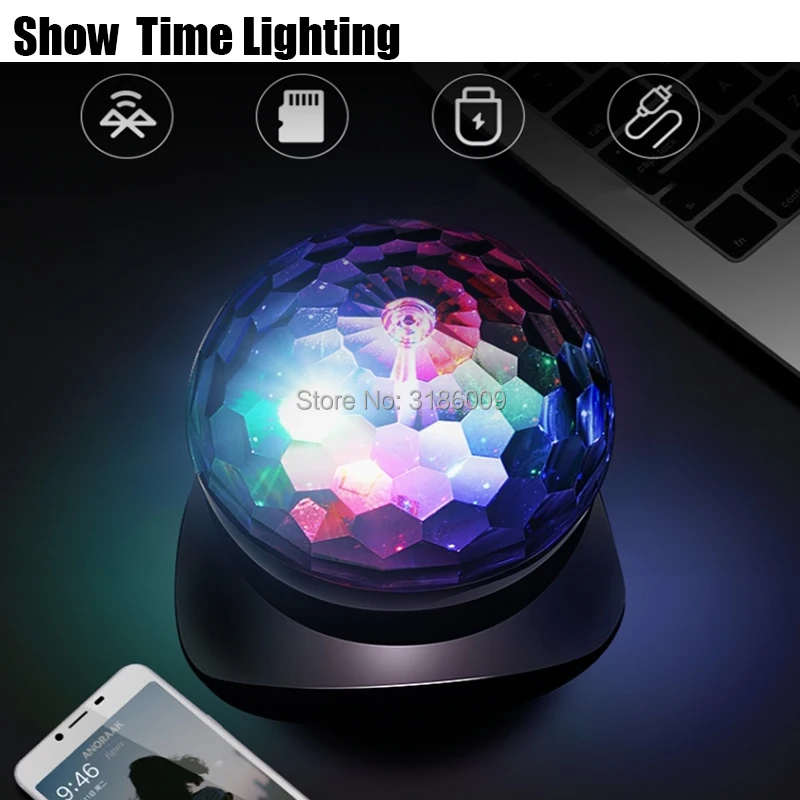 Showtime Disco LED Crystal Ball With Bluetooth Speaker Support FM MP3 USB Flash Disk Good Use For Dance Party Dj KTV Home Funny