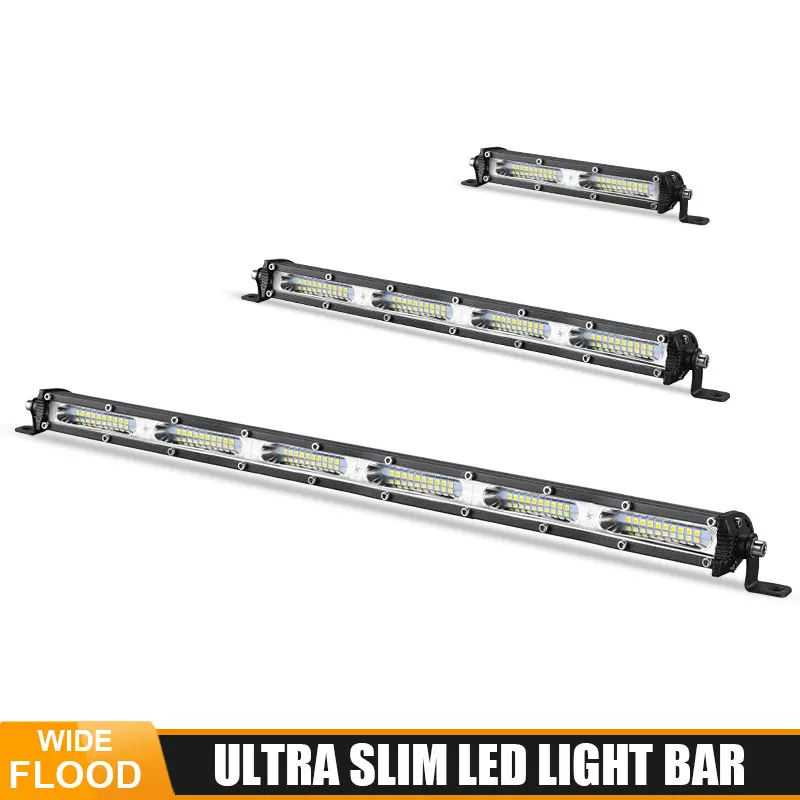 Ultra Slim LED Lights Bar 7'' 13'' 20'' inch Flood beam 12V 24V Driving