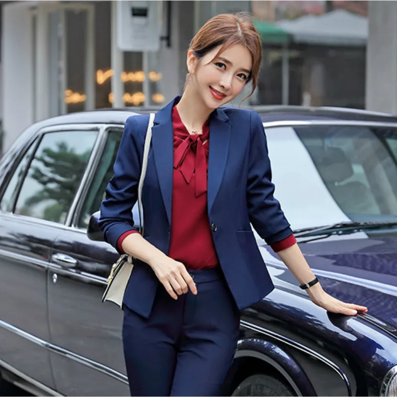 

Comfortable Office Lady Formal Women Suit Business Work Pants Suits Female Uniforms Autumn Winter 2 Piece Set 2019 4XL XXXL XL
