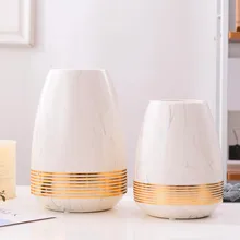 Обеденный стол мраморный Настольный декоративный цветок ваза свадебное украшение Скандинавская Европейская Золотая инкрустация керамическая ваза горшок Прямая поставка