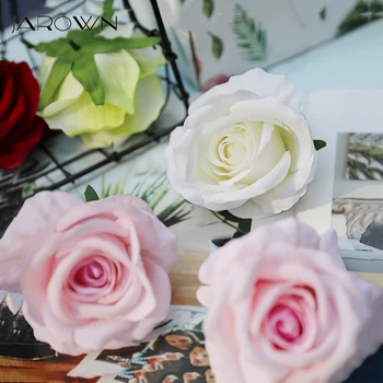 

JAROWN Artificial Fake Flower Simulation High Quality Flannel Rose Flower Head Flores Wedding Rose Bouquet DIY Home Decoration