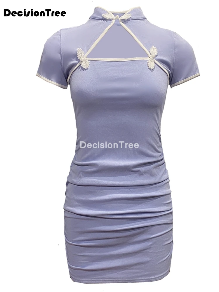 2021 китайское платье cheongsam сексуальное qipao Холтер открытая спина перспективное