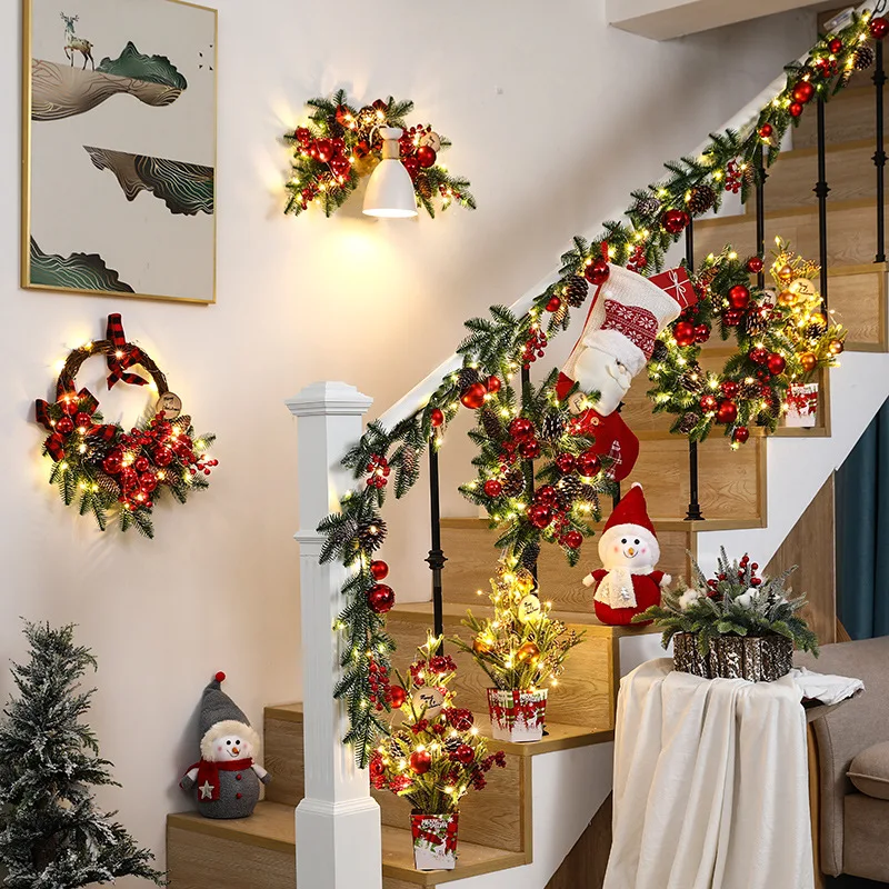 

Outdoor Christmas Decoration Set, Wreath Door Curtain, Wall Hanging, Mall, Hotel, Home, New