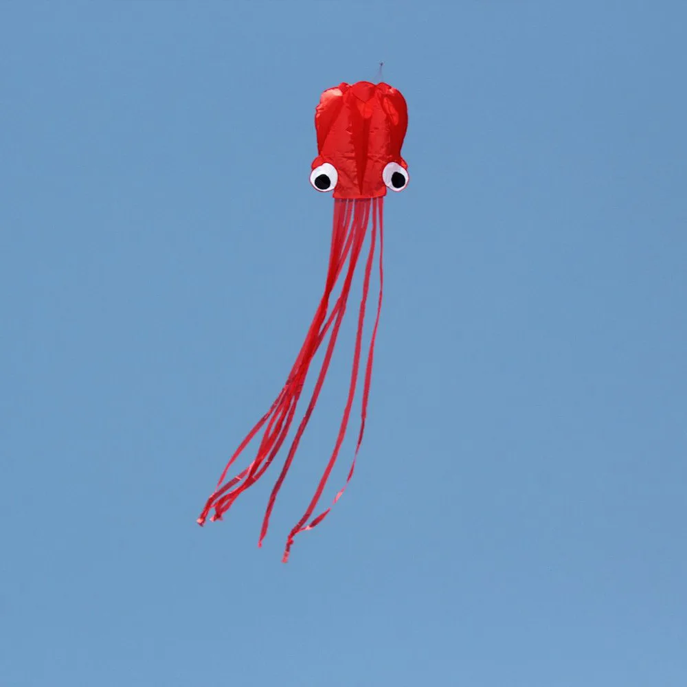 Мягкий Осьминог воздушный змей-красивый большой простой Летающий змей детский красный мягкий осьминог пляжный парк 400 см/157 дюйма X 80 см W
