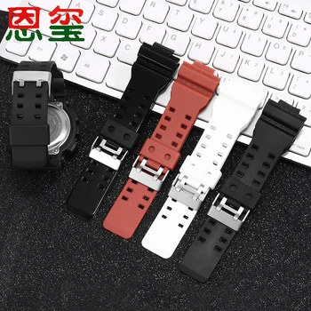 

Silicone watchband 16mm black red white wristband men's bracelet suitable for G-SHOCK GA-110 GA-100 GD-120 watch accessories