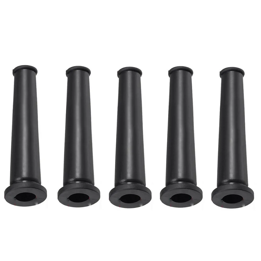 5pcs Black Rubber Wire Protector Cable Sleeve Boot Cover For Angle