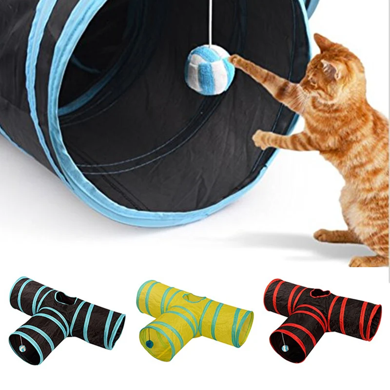 2/3/4/5 отверстия Pet туннель для кошек игрушки складной домашних животных с