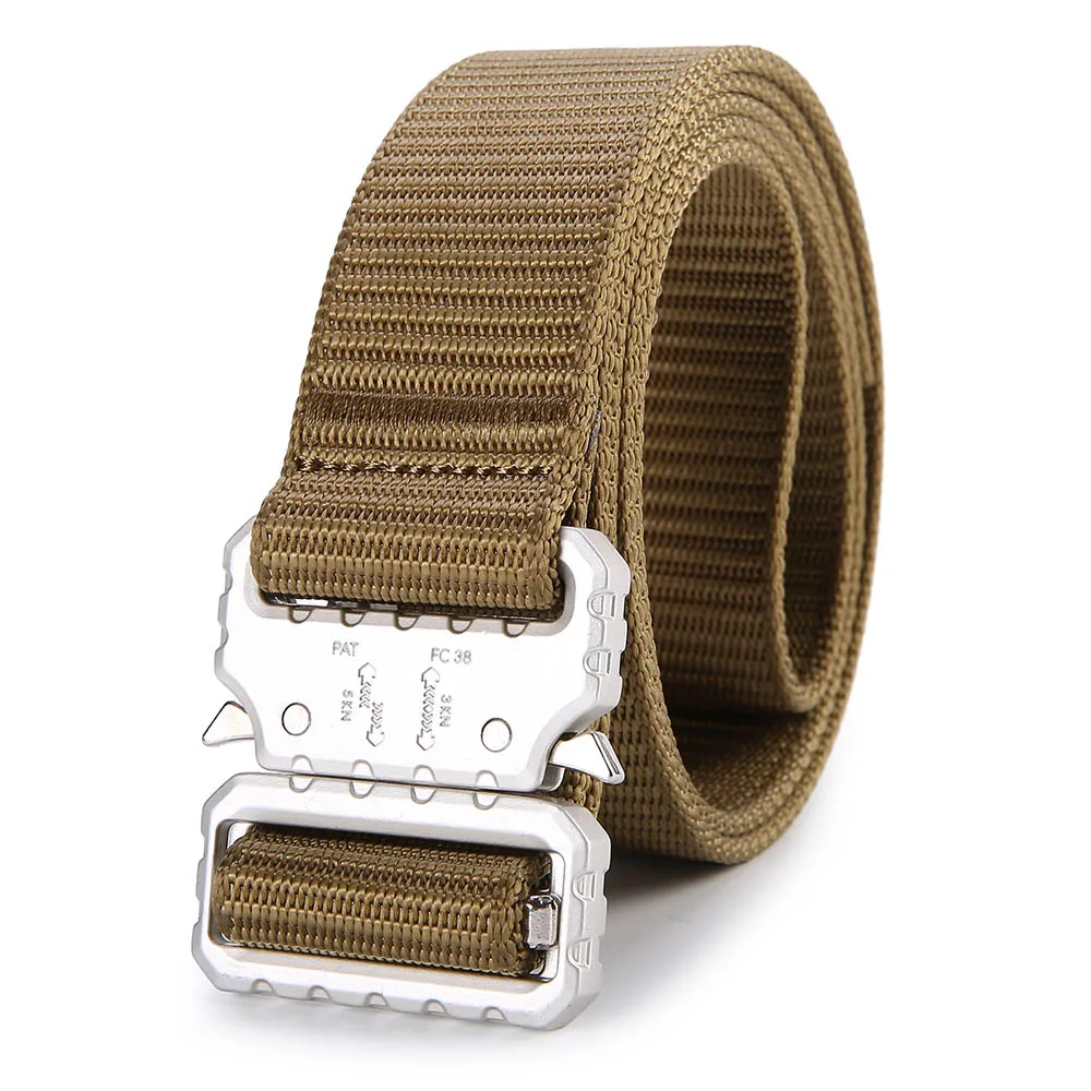 Belt-B7-38-Brown Мужской поясной ремень, страйкбол, тактический, формальный, Повседневный, полицейский, боевой, военный, ремень, SWAT, нескользящий, сильный пояс, снаряжение для мужчин, t - Цвет: Belt-B7-38-Brown