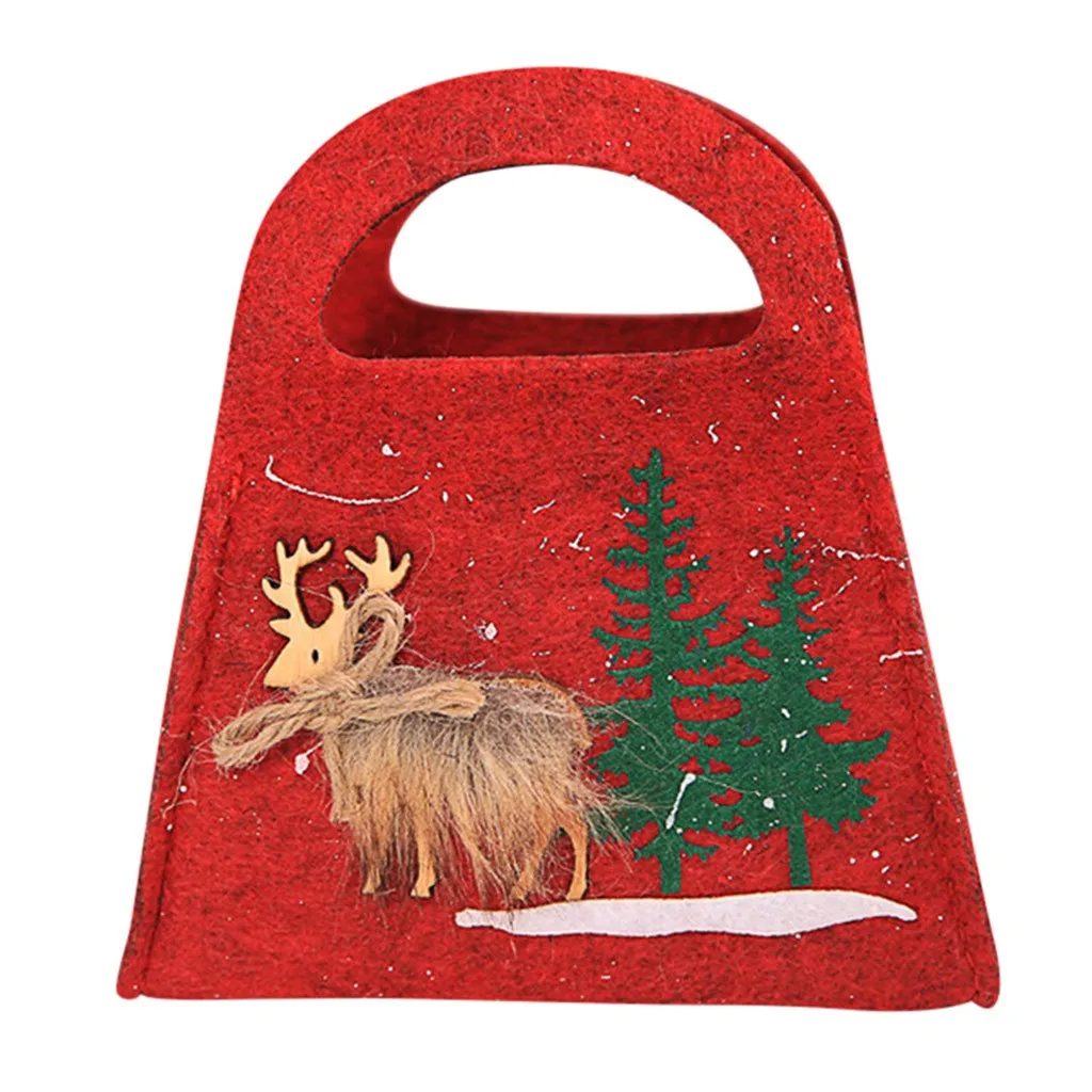Christmas Hangbag Simple Korean Style Creative Cartoon New Christmas Gift Bag Candy Bag Christmas Decoration Package 30H