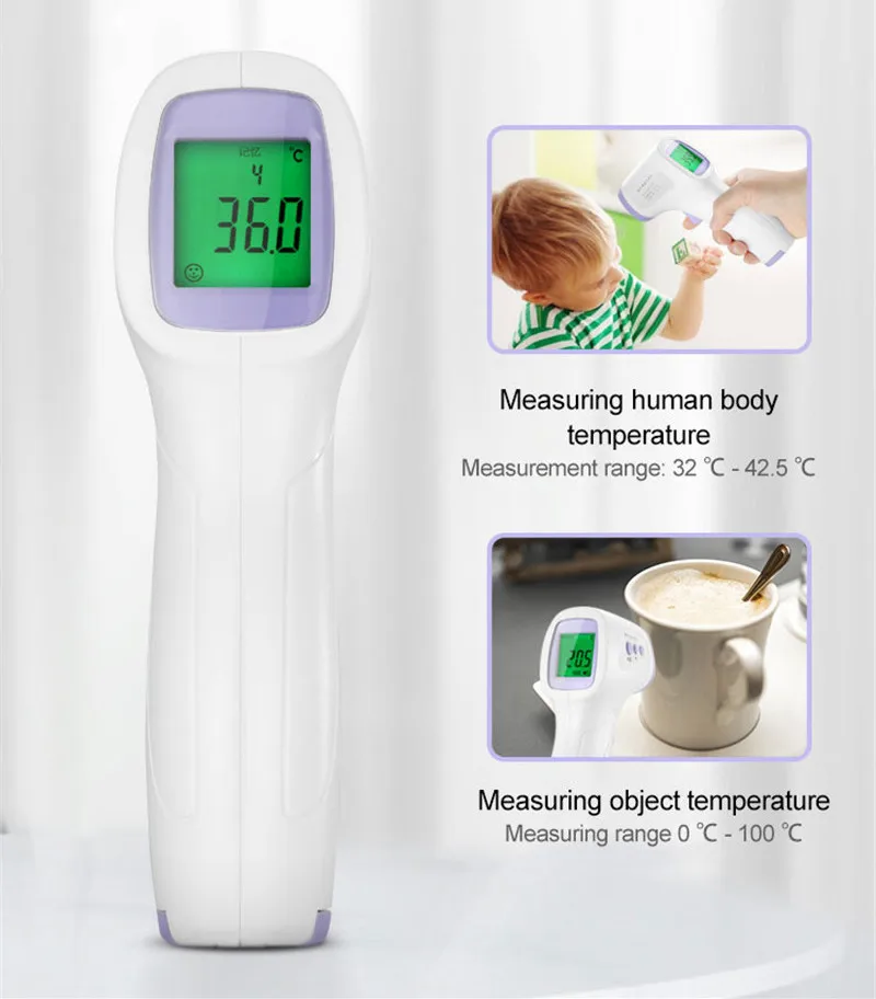 

IR Infrared LCD Digital Measuring Intelligent Forehead Thermometer Baby Kid Adults Intelligent Infrared Ear Temperature Detector