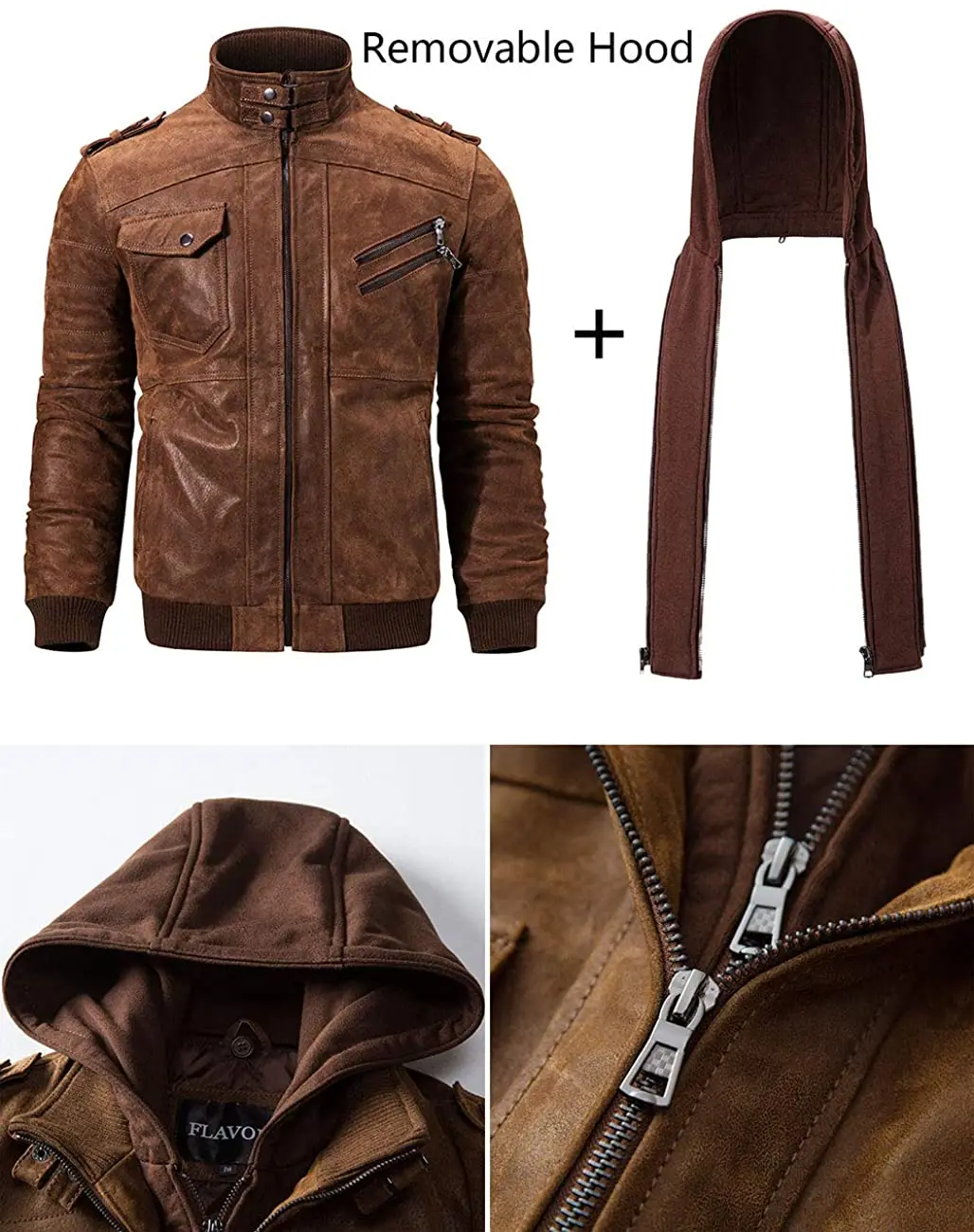 2022 Autumn Winter Men's Motorcycle Leather Jacket Windbreaker Hooded Jackets Male Outwear Warm Biker PU Jackets EU Size 3XL mens brown leather jacket