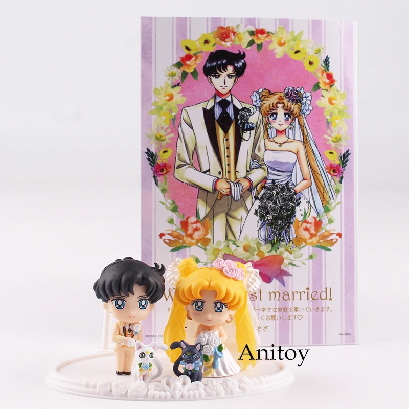 Милый Хранитель Сейлор Мун Петит Чара! Happy Wedding цифры Мамору Усаги Артемида Луна 4 шт./компл