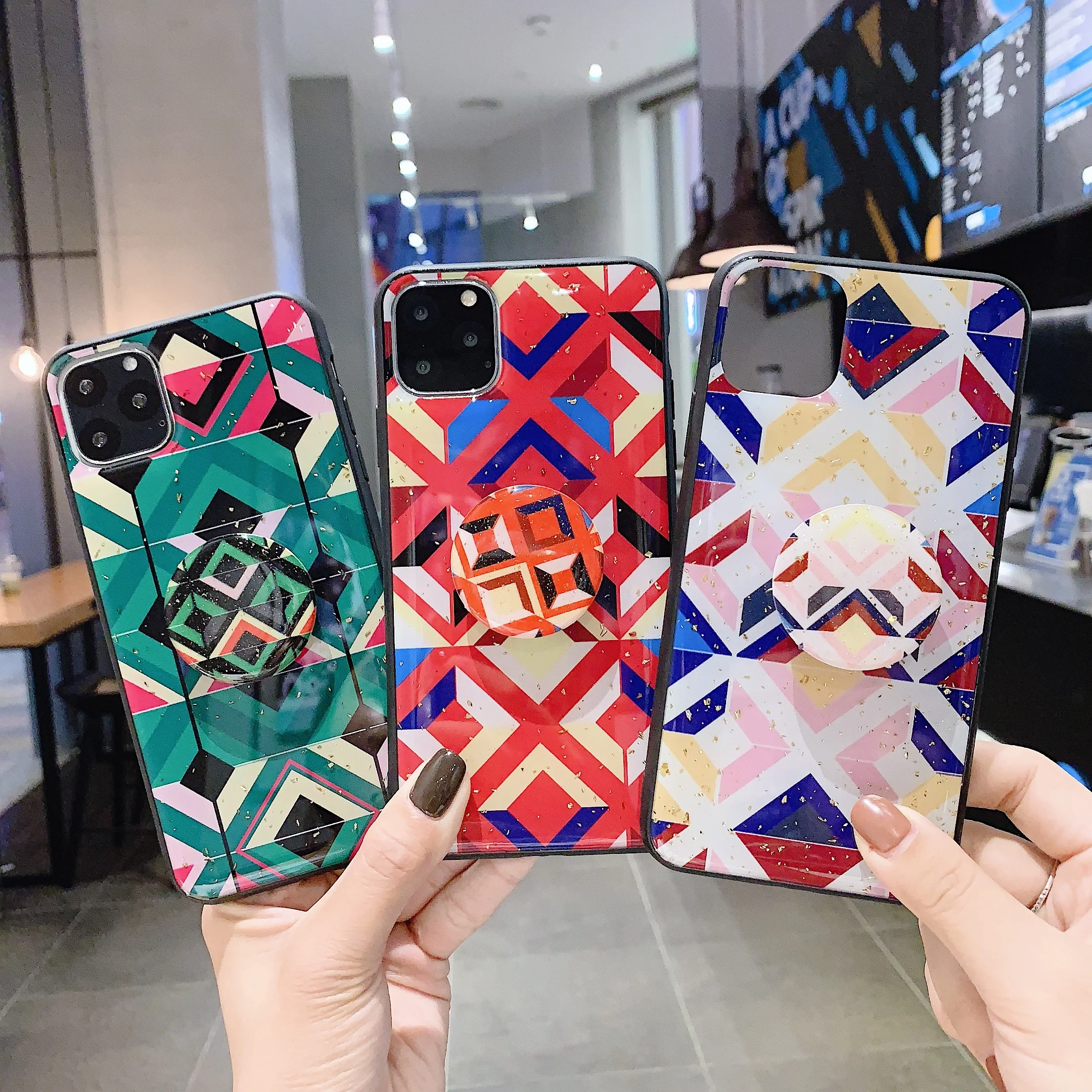Чехол-держатель для кольца с цветком для iphone 11 Pro Max, XR X XS Max 6 6S 7 8 Plus, мягкий простой модный чехол для телефона из ТПУ