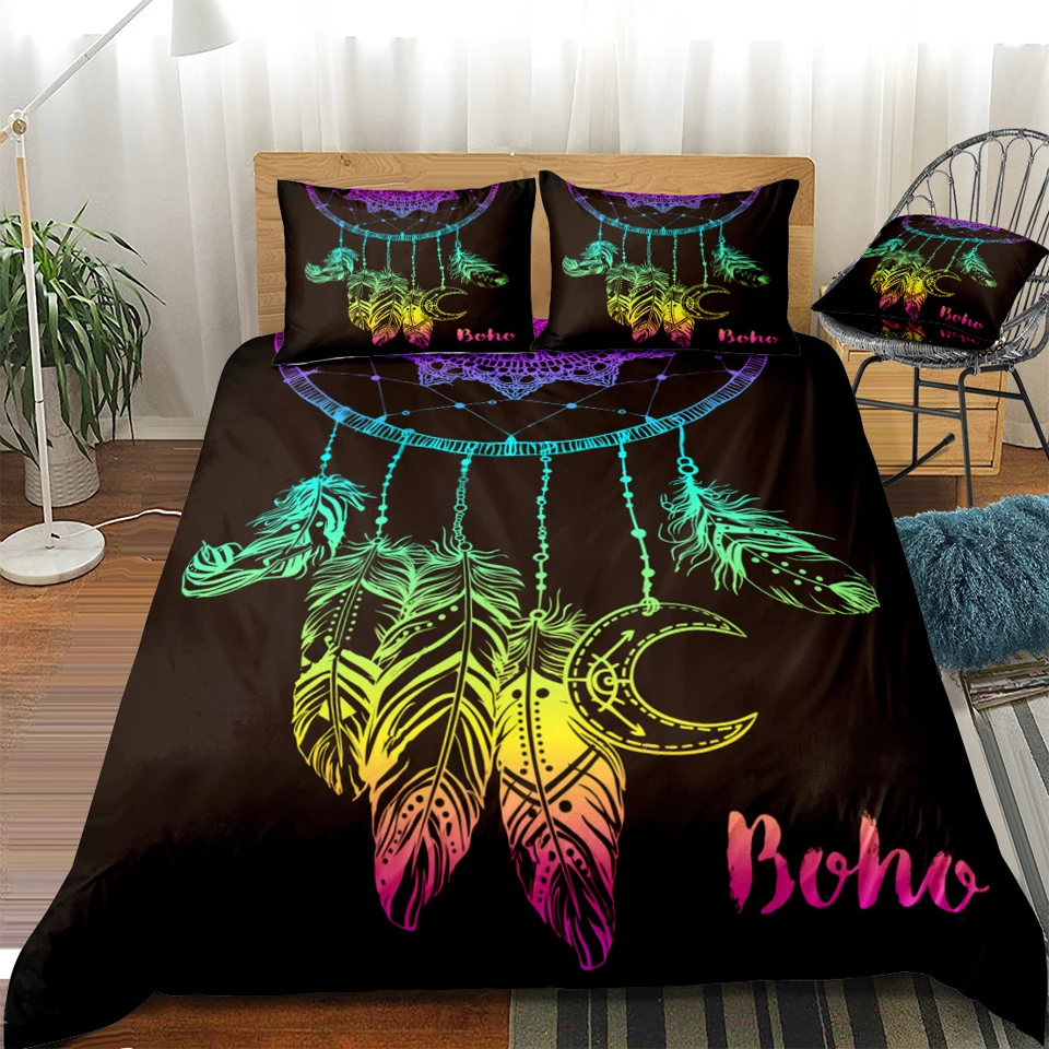 В стиле Ловец снов Солнце и луна с печатным рисунком Постельное белье для девочек