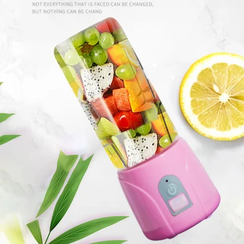 

Portable Fruit Juicer Cup 400ml Personal Blender Small Fruit Mixer USB Rechargeable Juicer Cup for Home Travel OCT998