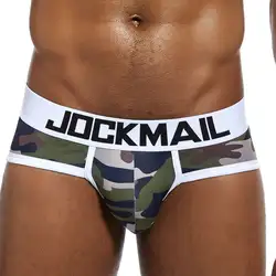 JOCKMAIL Брендовое Мужское нижнее белье камуфляж низкая талия Сексуальная скольжения гей пенис мешок Wonderjock для мужчин бикини Краткое трусики