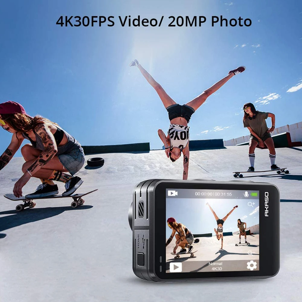 Экшн камера AKASO Brave 7 LE 4K 30 кадров/с 20 МП Wi Fi сенсорный экран|Экшн-камеры| |