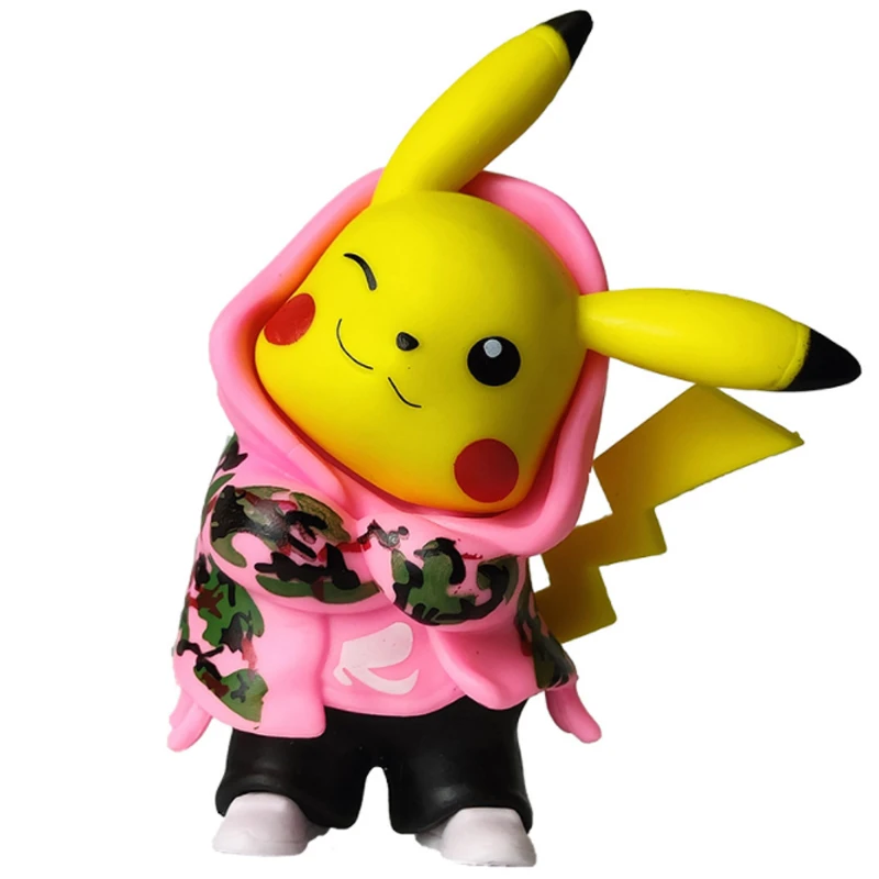 6 Styles Pokemon Plastic Model Toy Children S Birthday Gift Fashion Camouflage Clothes Sweater Pikachu Japanese Anime Characters Action Figures Aliexpress