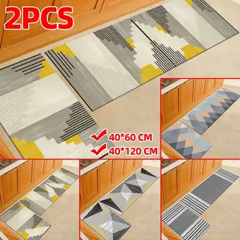 

2PCS Carpet Anti Slip Bohemian Style Geometric Pattern Rug Home Rug for Living Room Kitchen Bedroom Floor Carpet Rug Set Decor