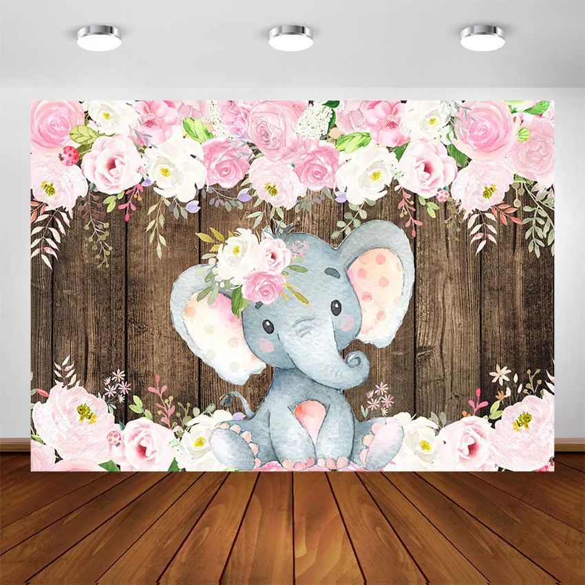 floral elephant baby shower decorations