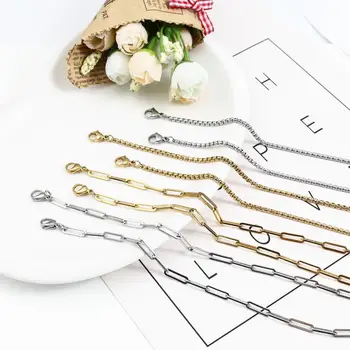 

1 Set Stainless Steel Neck Strap And Glasses Face Mask Lariat Lanyard Necklace Mixed Square Fashion Accessories 54.5-55cm Long