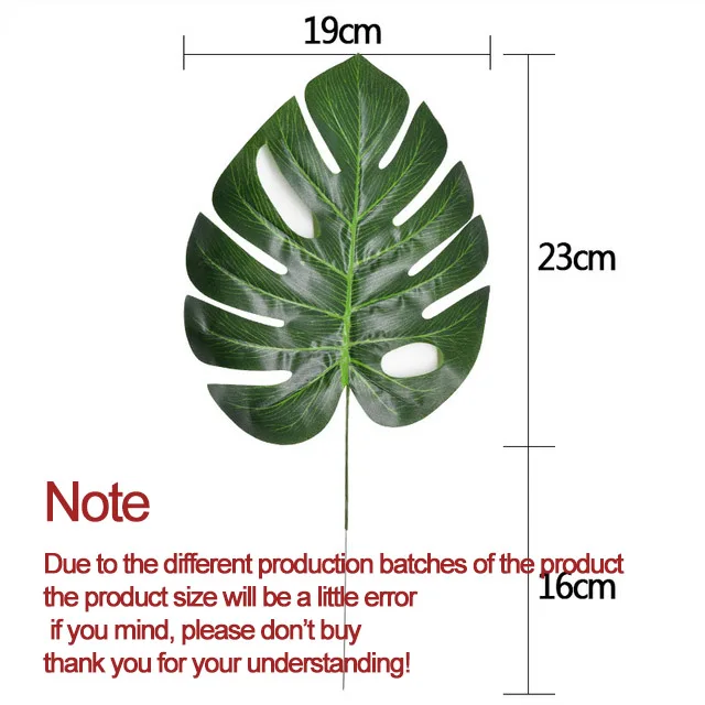 10-20 Pcs Artificial Plants Tropical Monstera Palm Leaves Simulation Leaf For Hawaiian Theme Party Decor Home Garden Fake Leaves bb484