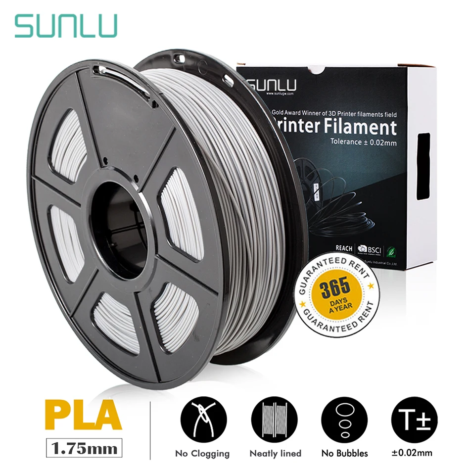 Sunlu 1.75mm Pla Filament 1kg For 3d Printer Ecofriendly Good