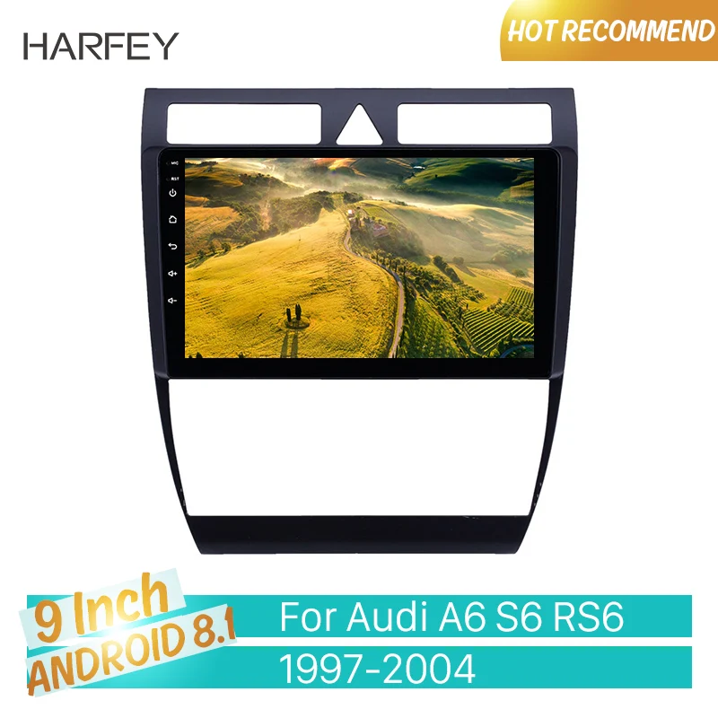 Автомагнитола Harfey OEM 9 дюймов Android 8.1GPS навигация для Audi A6 S6 RS6 1997 2004 WIFI HD сенсорный