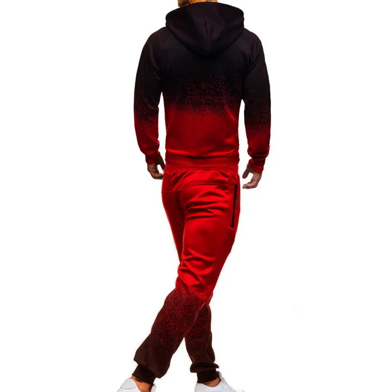 SHUJIN мужской спортивный костюм топ для джоггинга спортивный Спортивный костюм градиентный цвет толстовки хип хоп Harajuku уличная спортивная одежда с застежкой "молния"
