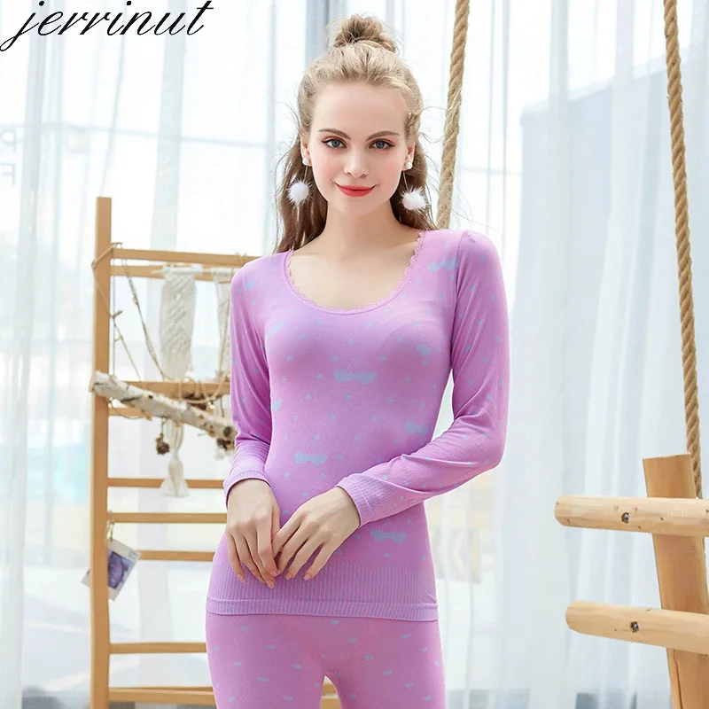 Jerrinut Long Johns Set For Women's Thermal Underwear Thermo Lingerie  Second Female Skin Thermal Trousers Underwear Winter Warm - AliExpress